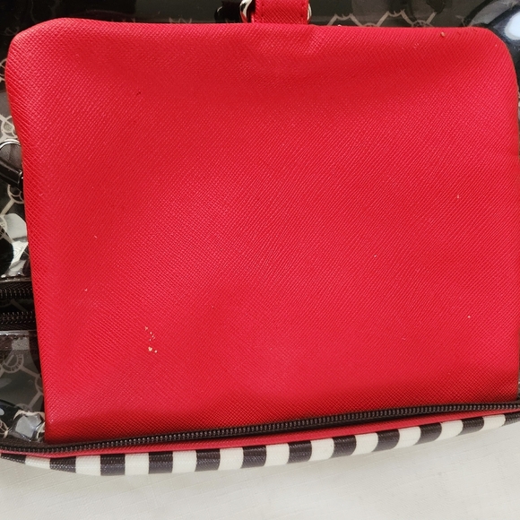 Henri Bendel Iconic Red Brown Runway Model Travel Weekender Hanging Bag w/Hook! - Picture 11 of 14